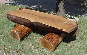 Large oak bench